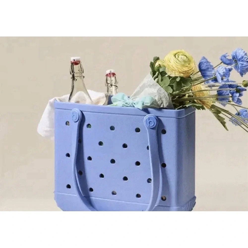 Bogg Bag Baby Tote Blue Skies EVA Beach Pool Bag Lightweight Waterproof